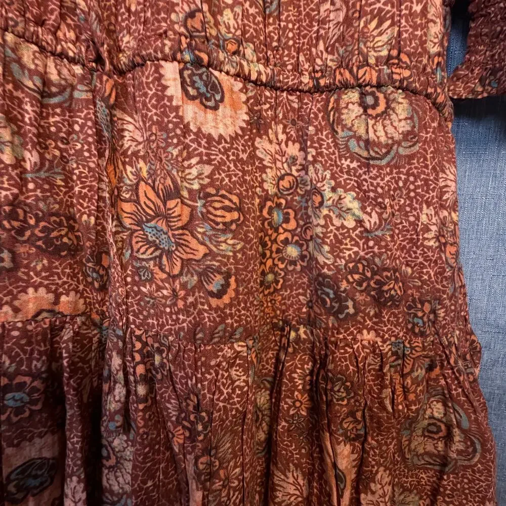 Ulla Johnson Floral Puff Sleeve Mini Dress Peasant Boho Cottagecore Size 2